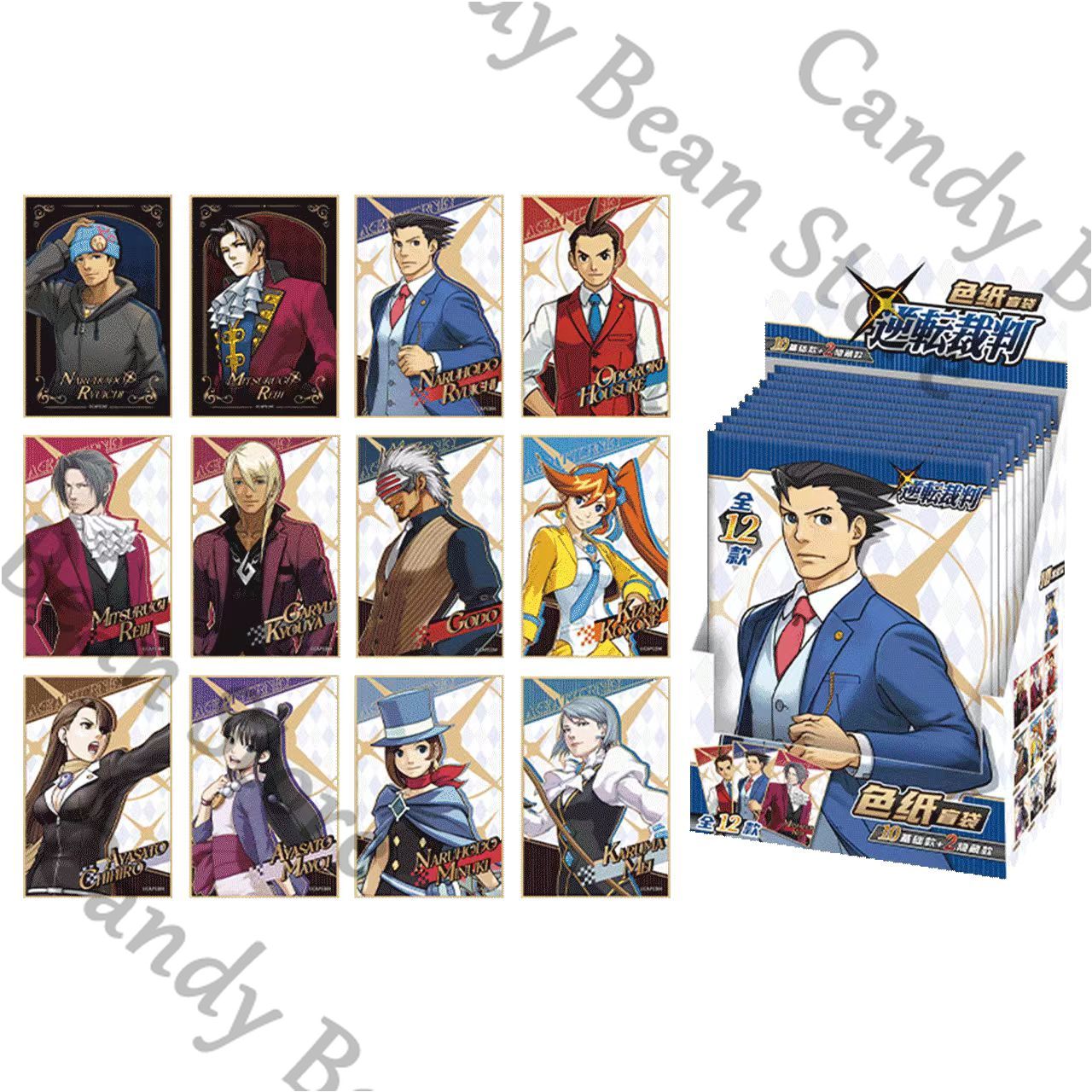 Board Game Illustrator - 本物のアニメ名探偵エースマイリーズ・エッジワースフェニックス・ライトメイ・カルマコスプレカラーカードストック漫画 ‌ イラストボード ‌ ギフト