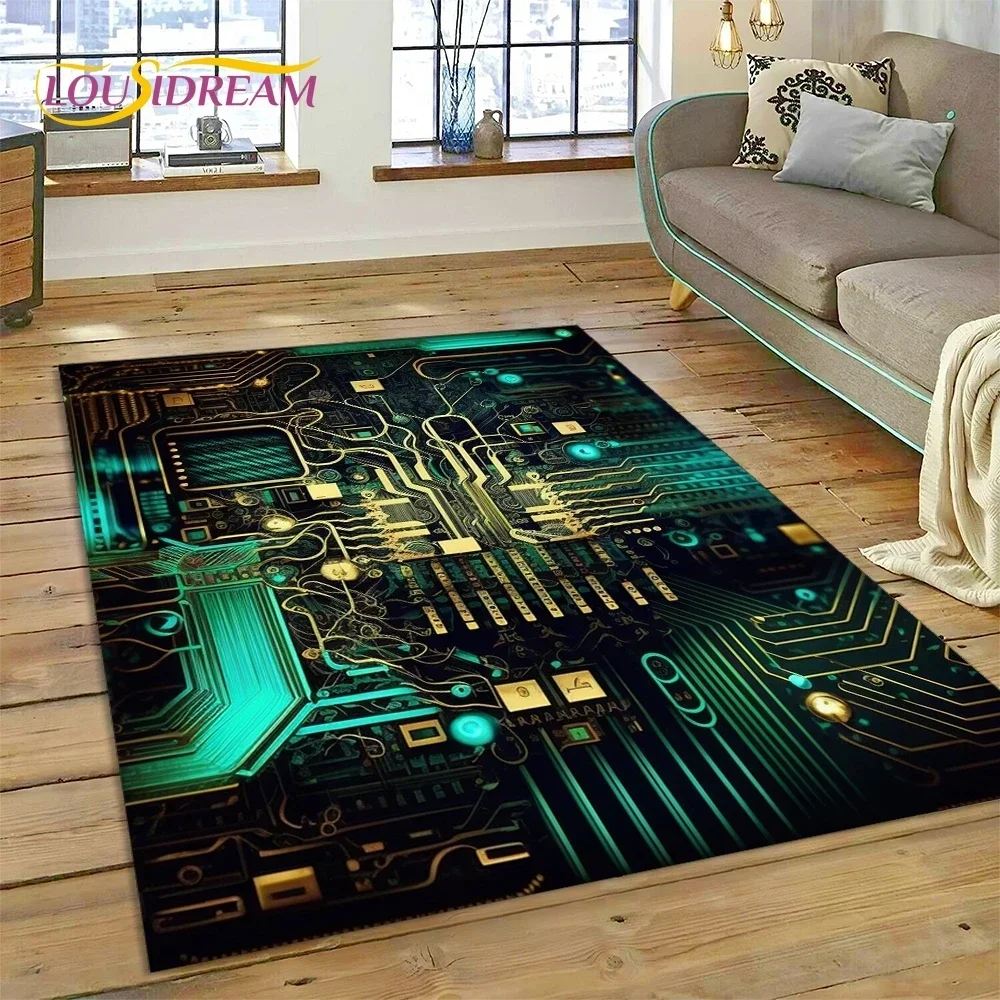 PCB回路基板3DチップCPUカーペットラグ、寝室、リビング - Board Game Online Free のレビューと価格