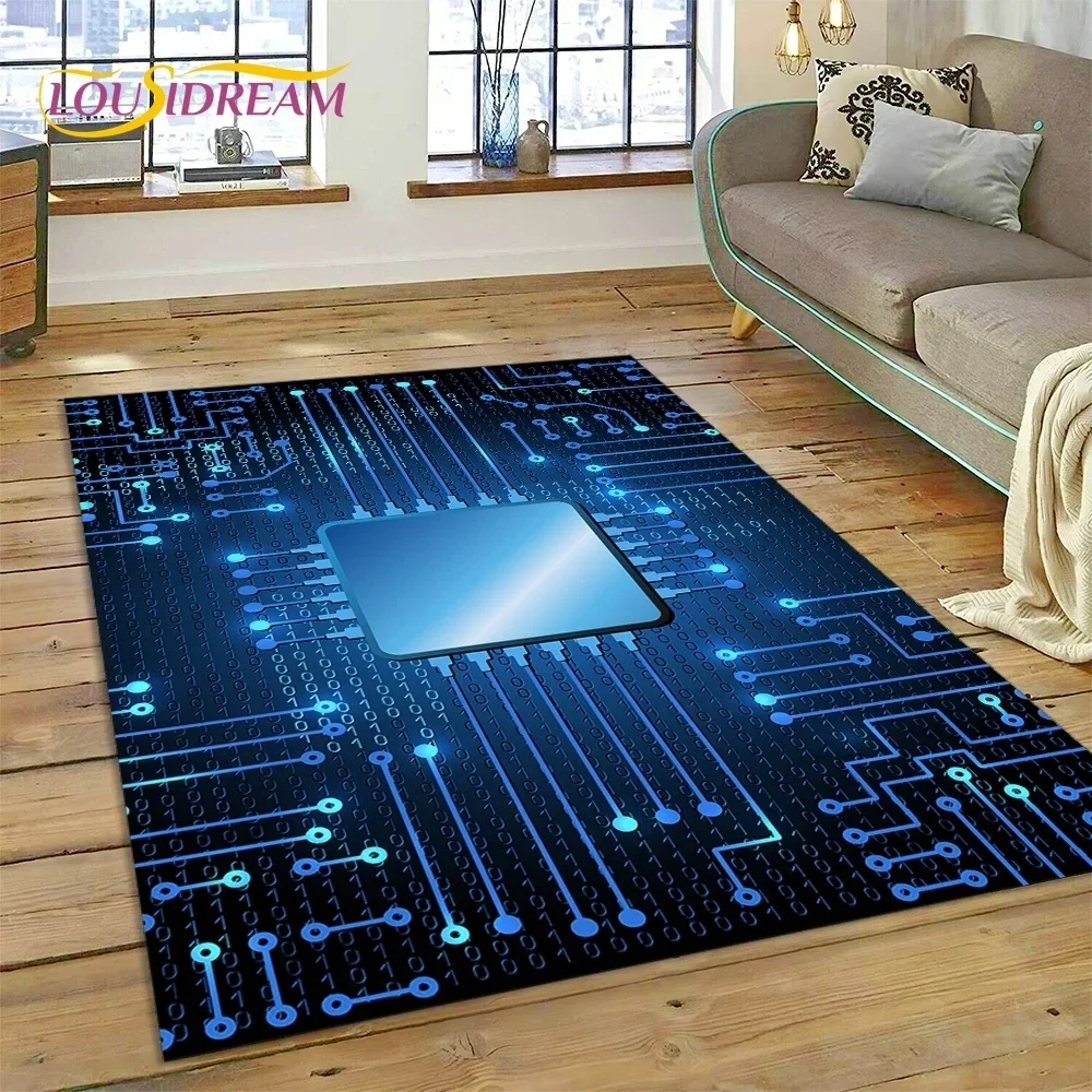 PCB回路基板3DチップCPUカーペットラグ、寝室、リビング - Board Game Online Free のレビューと価格