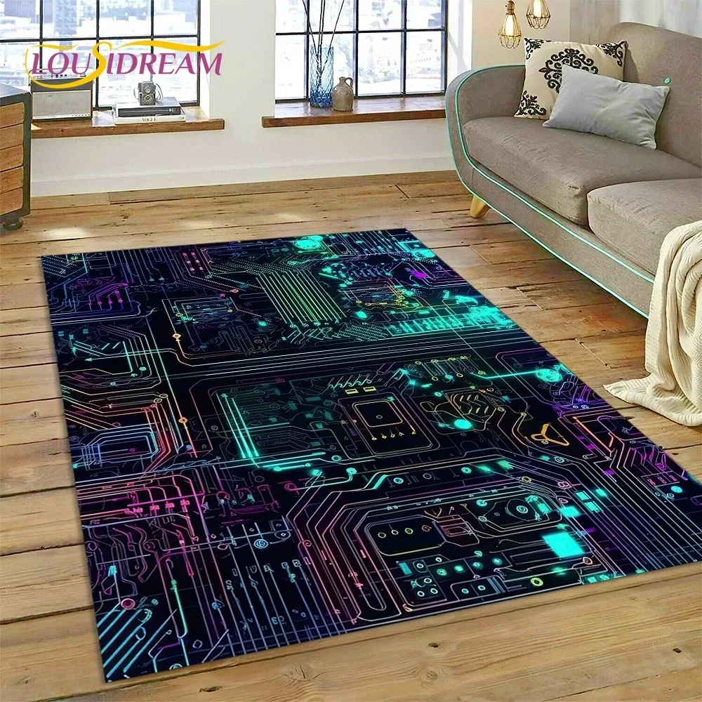 PCB回路基板3DチップCPUカーペットラグ、寝室、リビング - Board Game Online Free のレビューと価格
