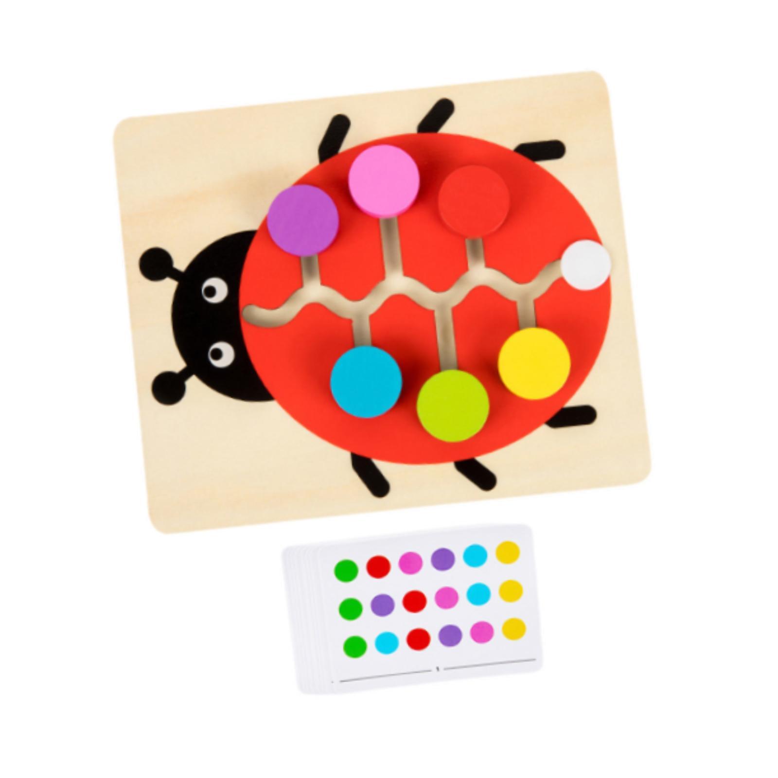 木製カラーマッチングスライドパズル 3歳 4歳 5歳 6歳  - Board Game Strategi のレビューと価格