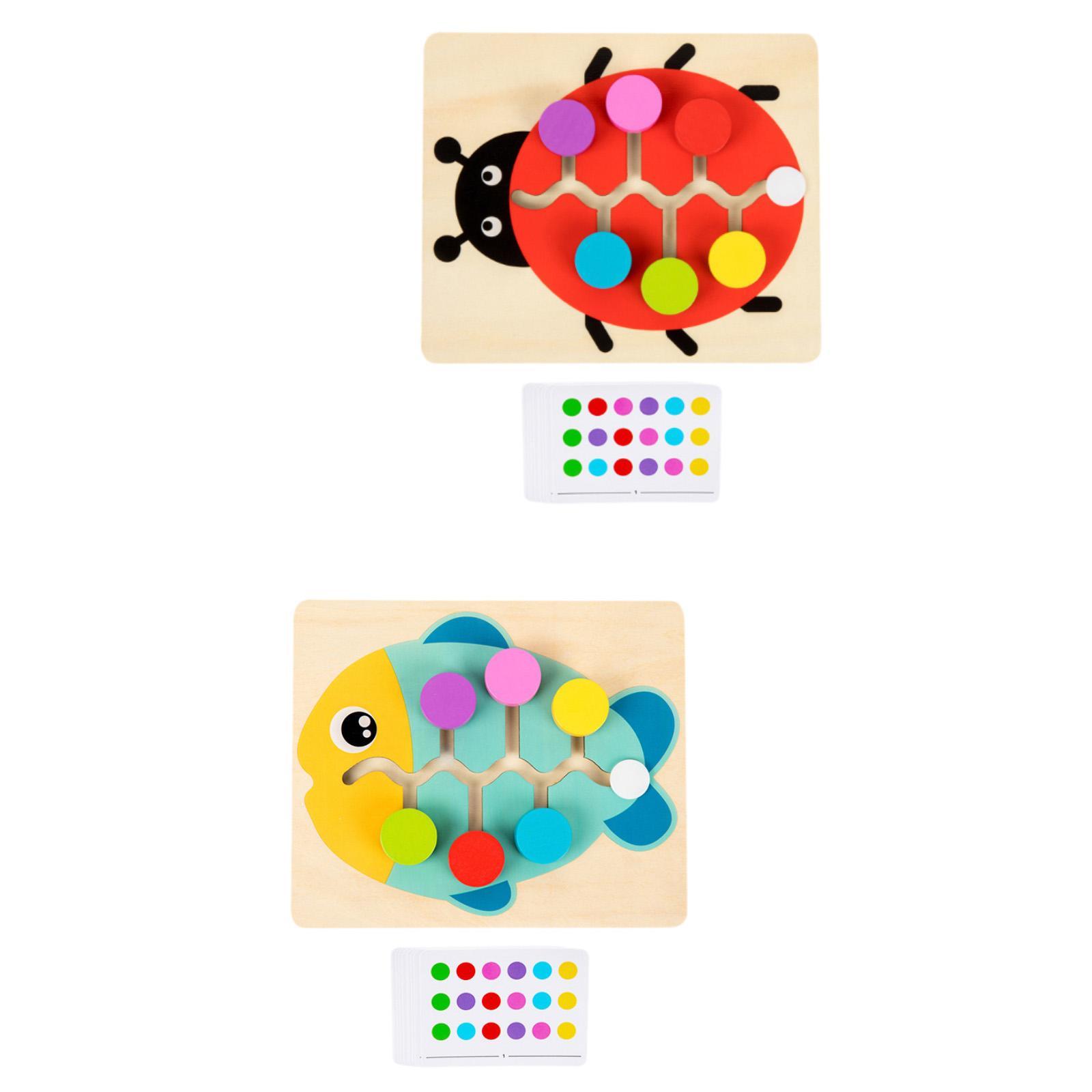 木製カラーマッチングスライドパズル 3歳 4歳 5歳 6歳  - Board Game Strategi のレビューと価格