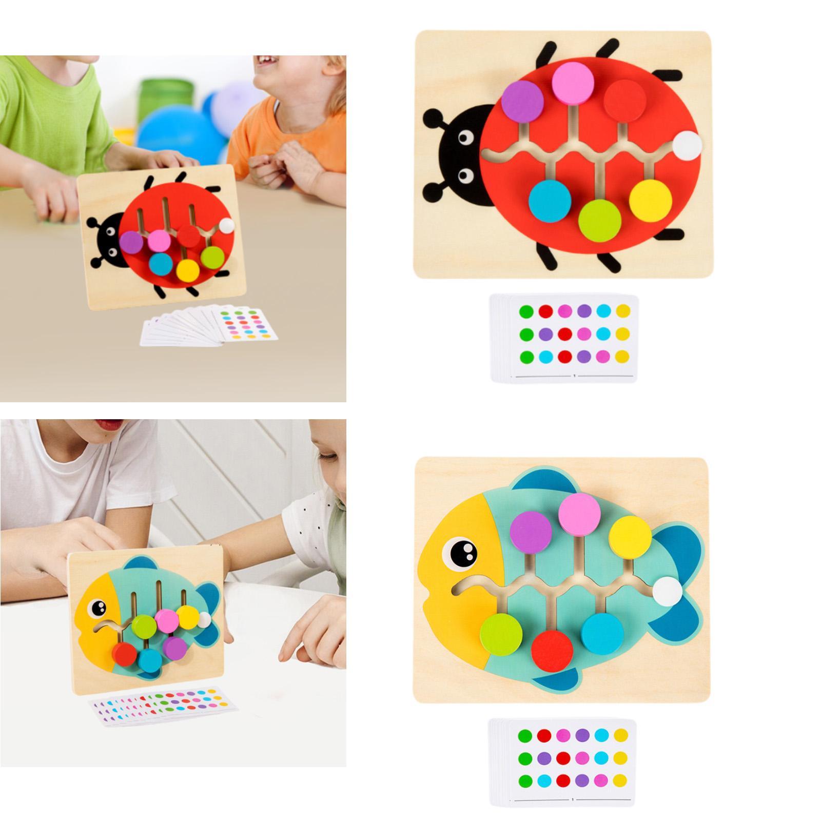 木製カラーマッチングスライドパズル 3歳 4歳 5歳 6歳  - Board Game Strategi のレビューと価格