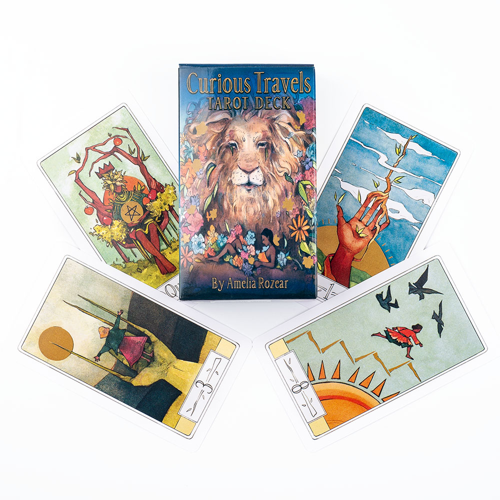 「好奇心が強い旅行」のタロットカードのセット、魅力的な水彩画 - Board Game Illustrator のレビューと価格